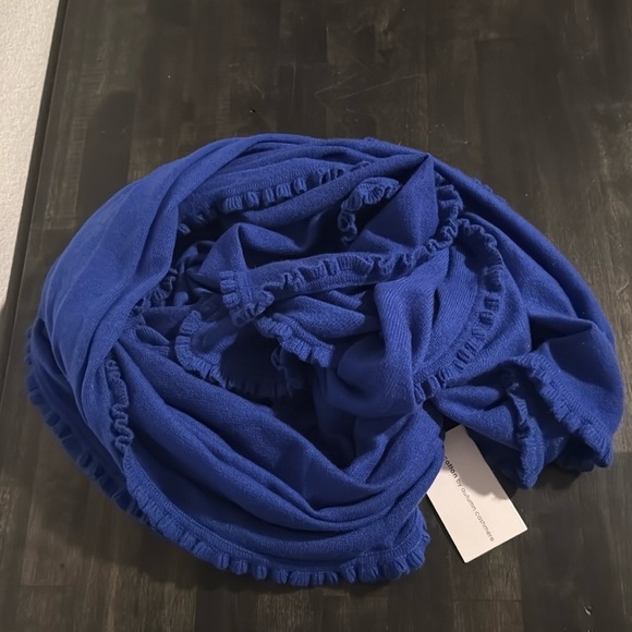 Autumn Cashmere Blue Cotton Cashmere Line Ruffle Trim Wrap NWT - Picture 1 of 6